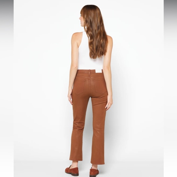Pistola Lennon High Rise Cropped Coated Jeans in cognac brown - Picture 3 of 10